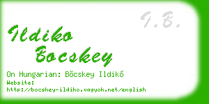 ildiko bocskey business card