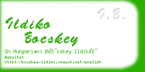 ildiko bocskey business card